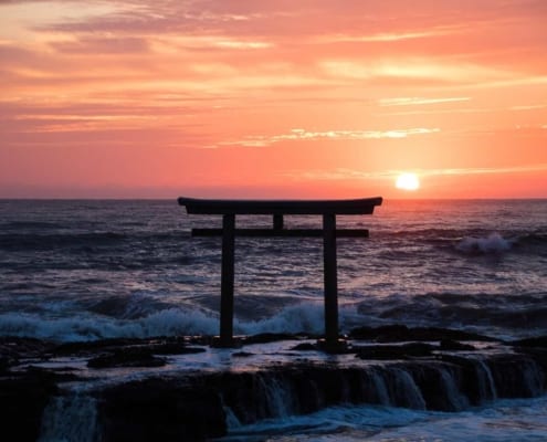 Oarai Isosaki (Oarai, Ibaraki) The Floating Torii Gate of Oarai Isosaki
