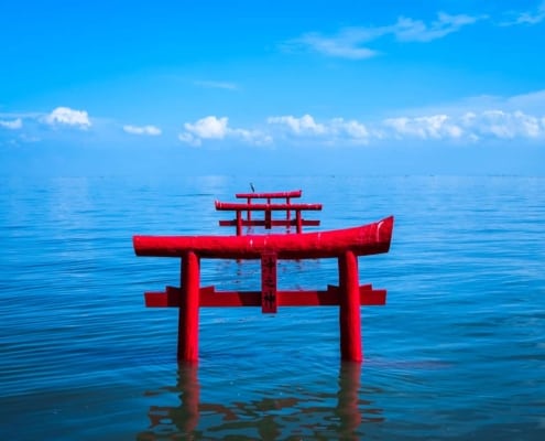 Ouo Shrine (Tara, Saga) The Floating Torii Gate of Ouo Shrine